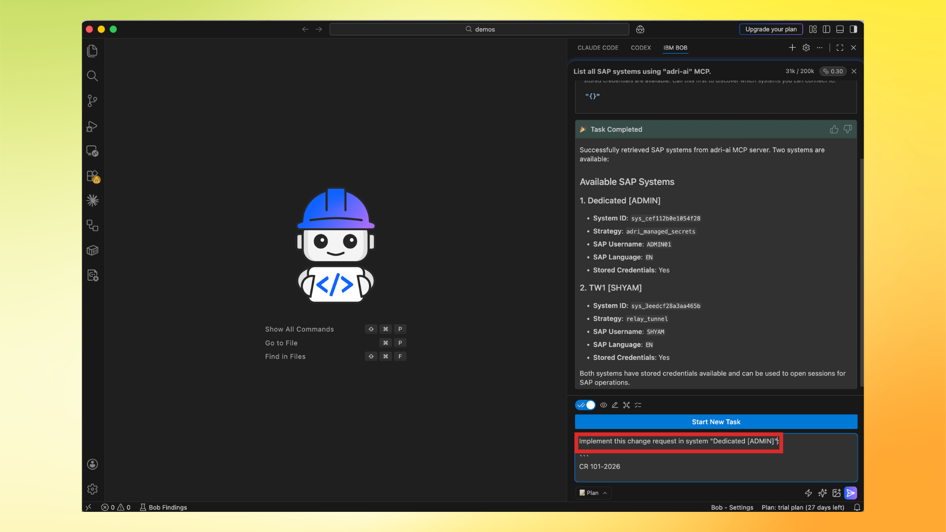 Run your next SAP request in IBM Bob