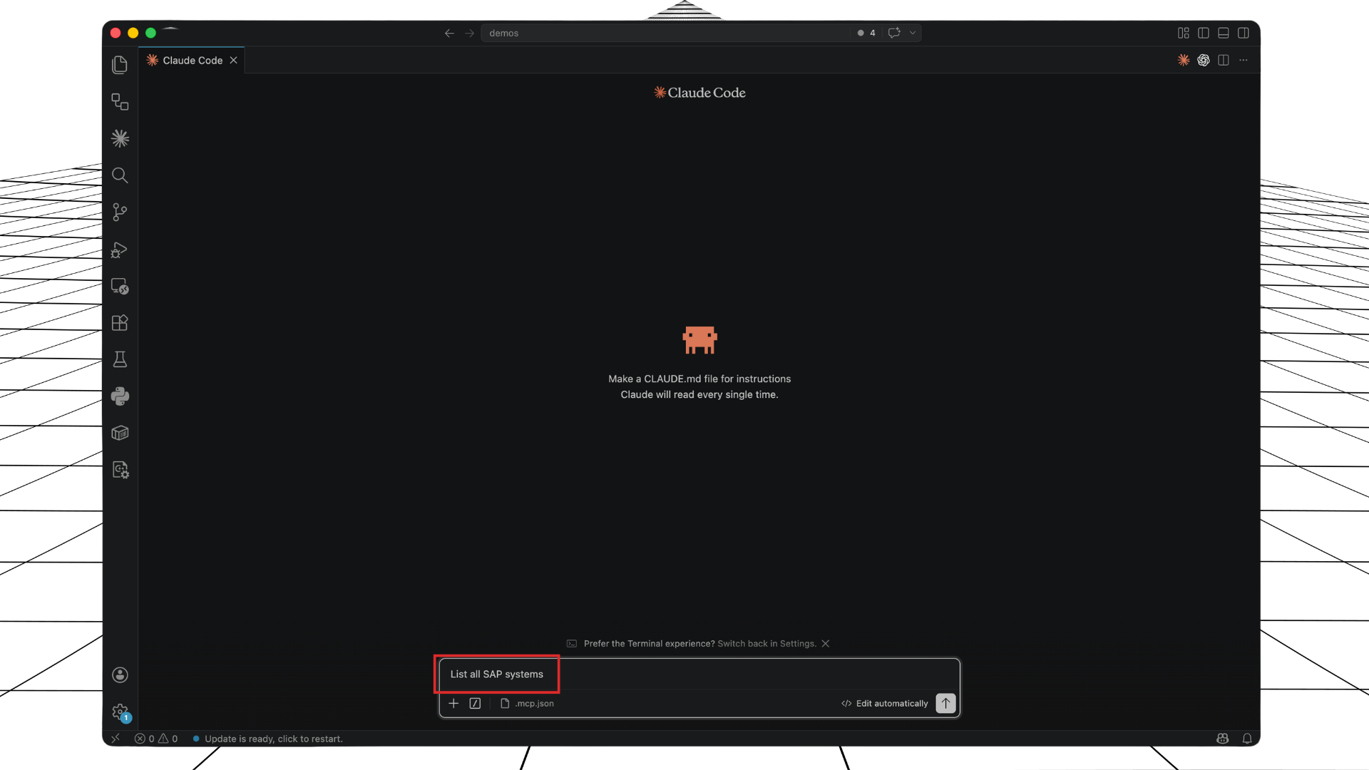 Run first prompt in Claude Code