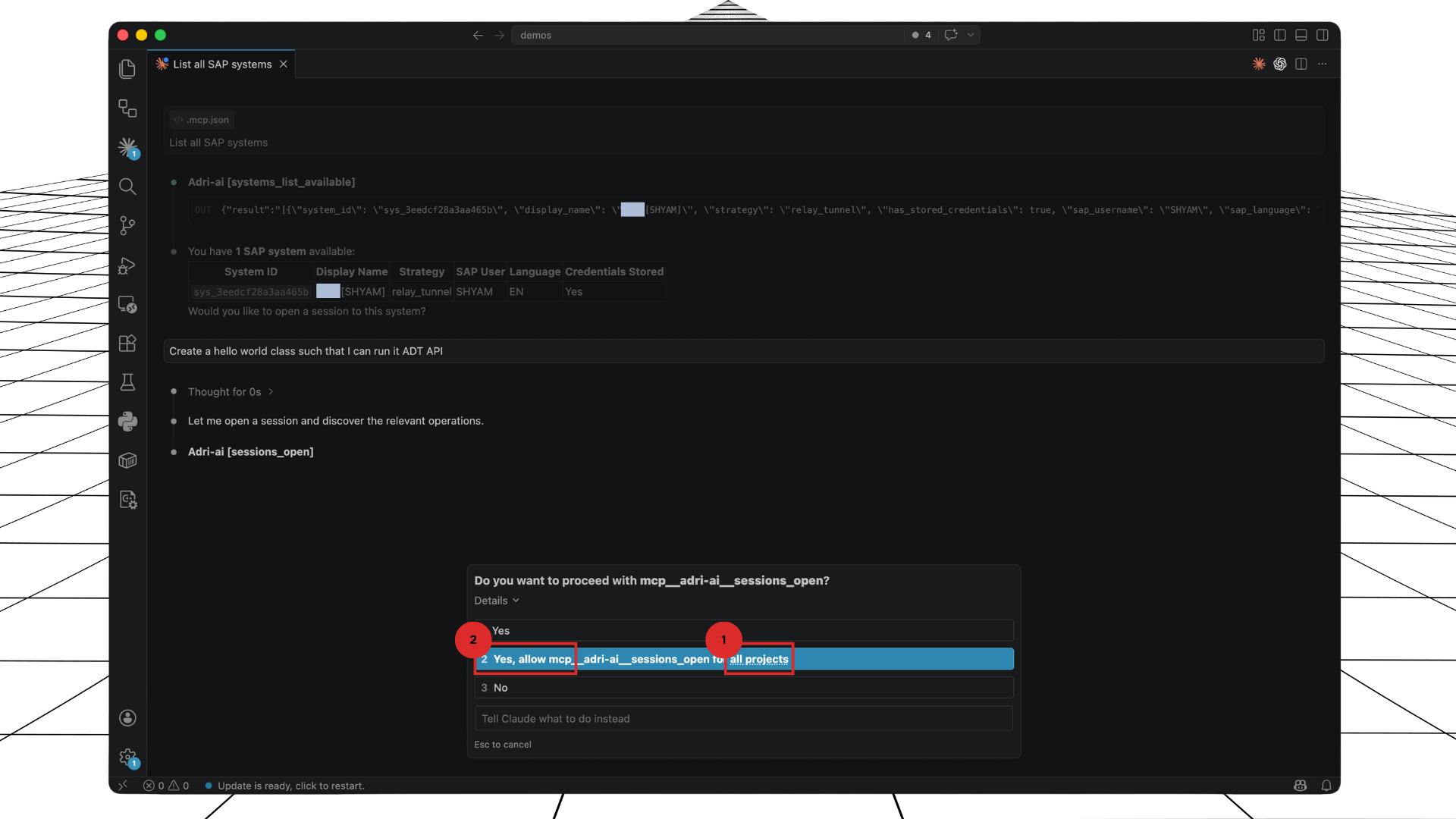 Switch scope to "all projects" and allow