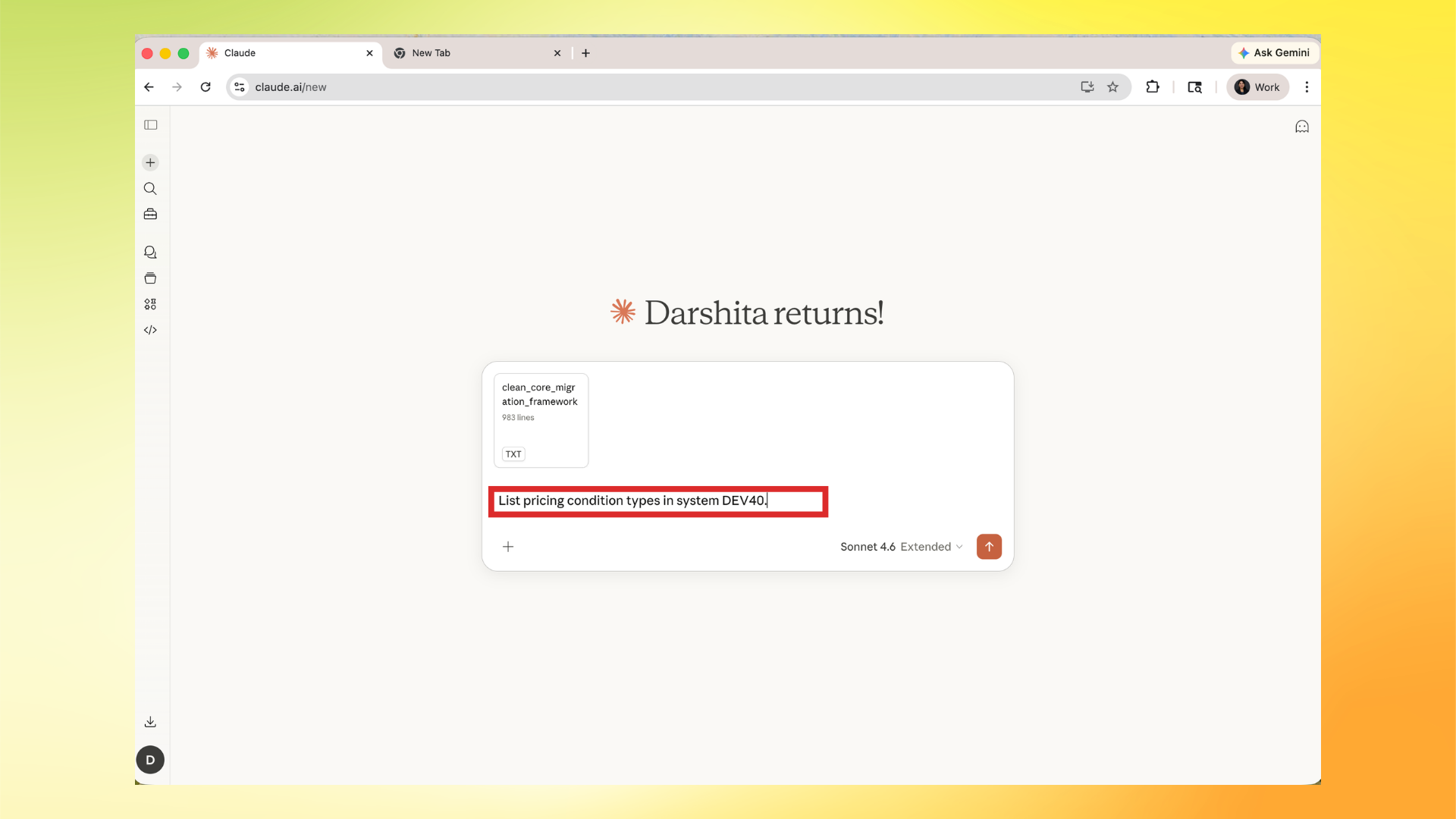 Ask a configuration query with system name