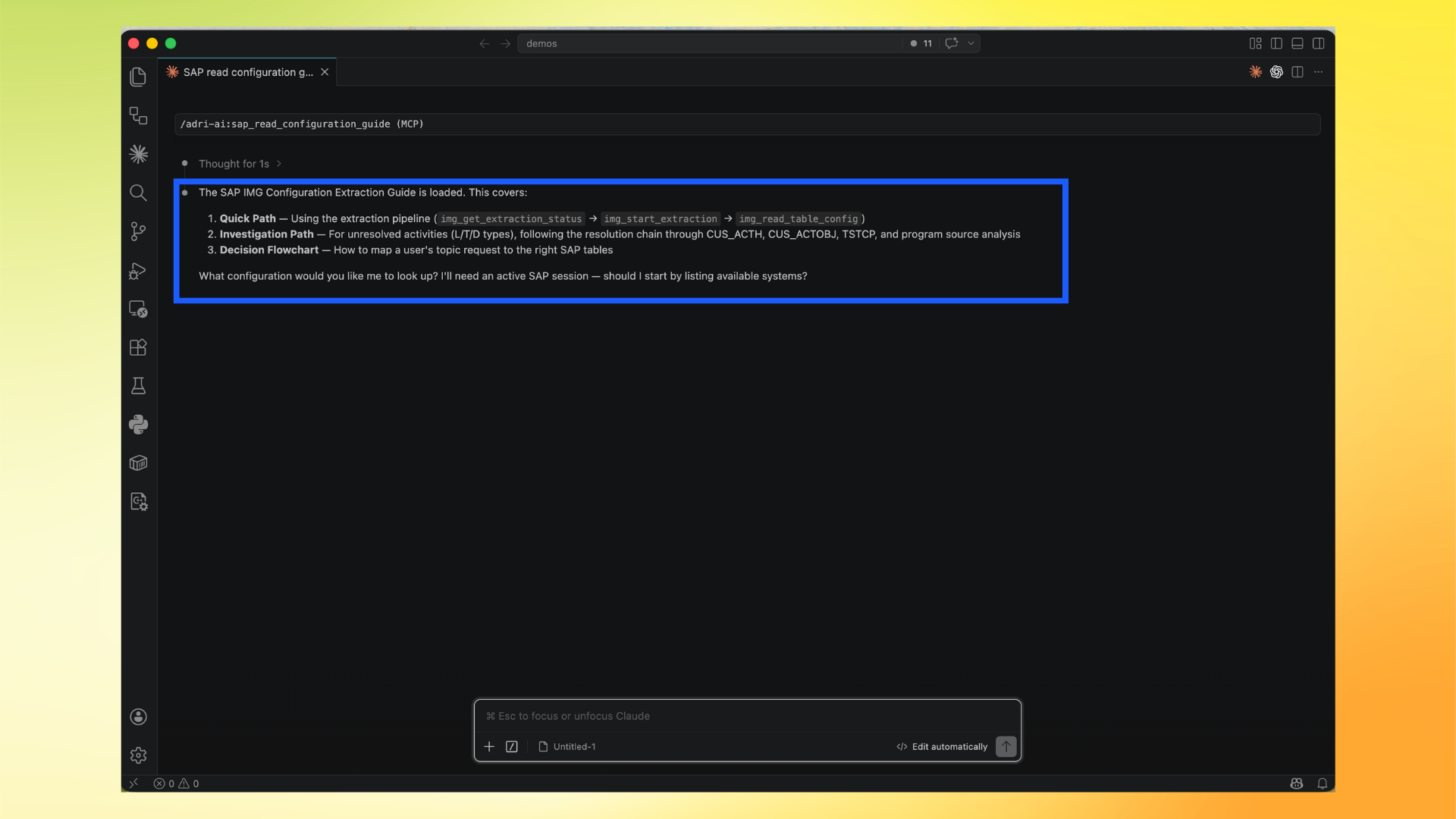 Guide loaded confirmation in Claude Code