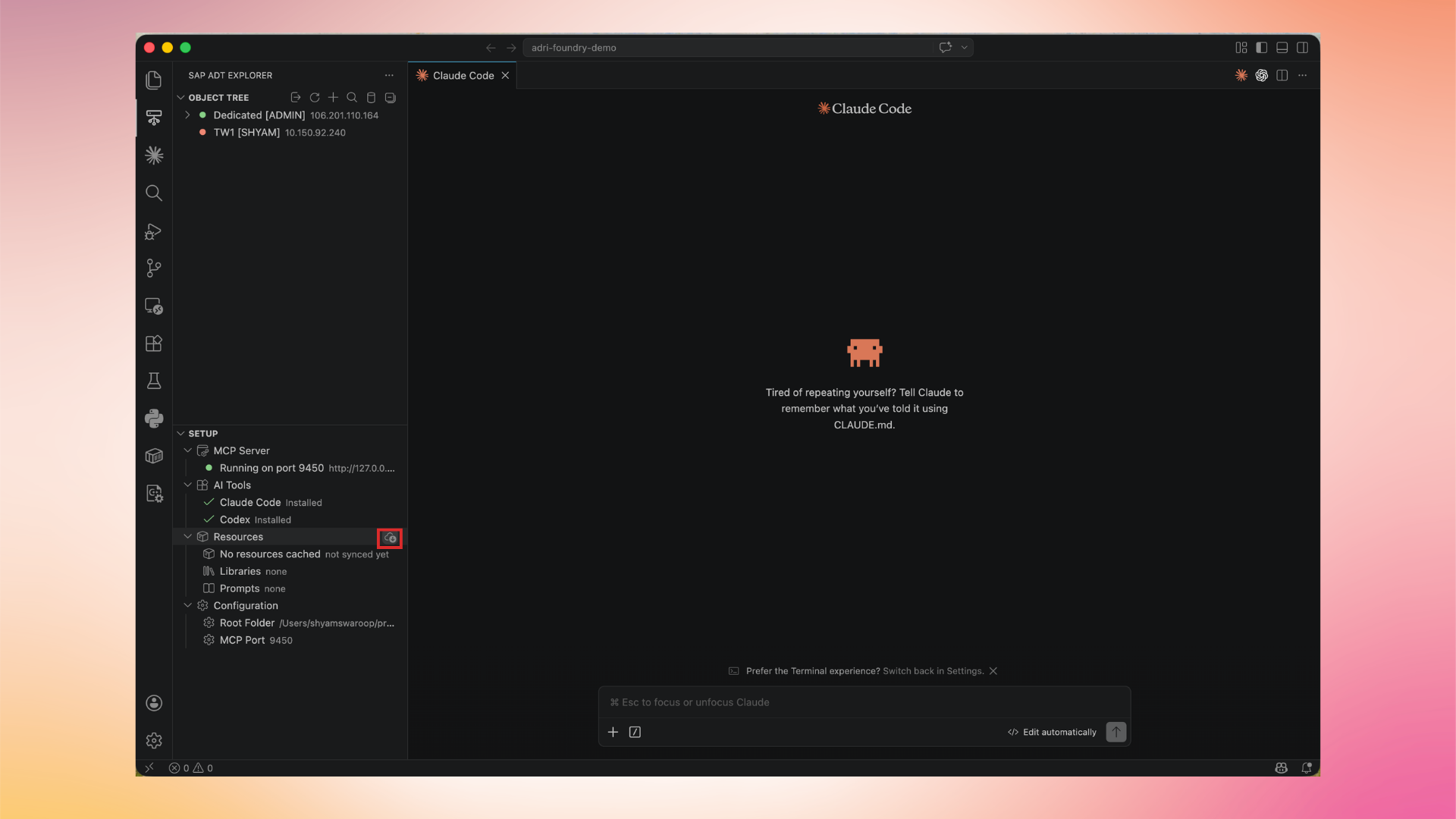 Refresh the cached resources