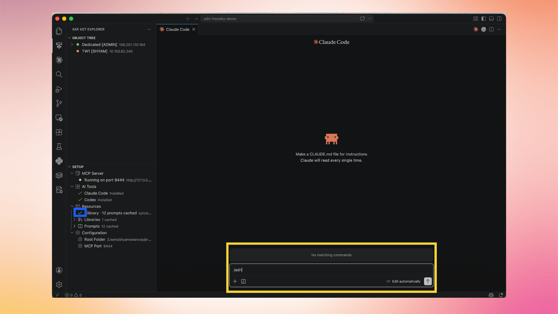 Resources refreshed with prompt and library counts