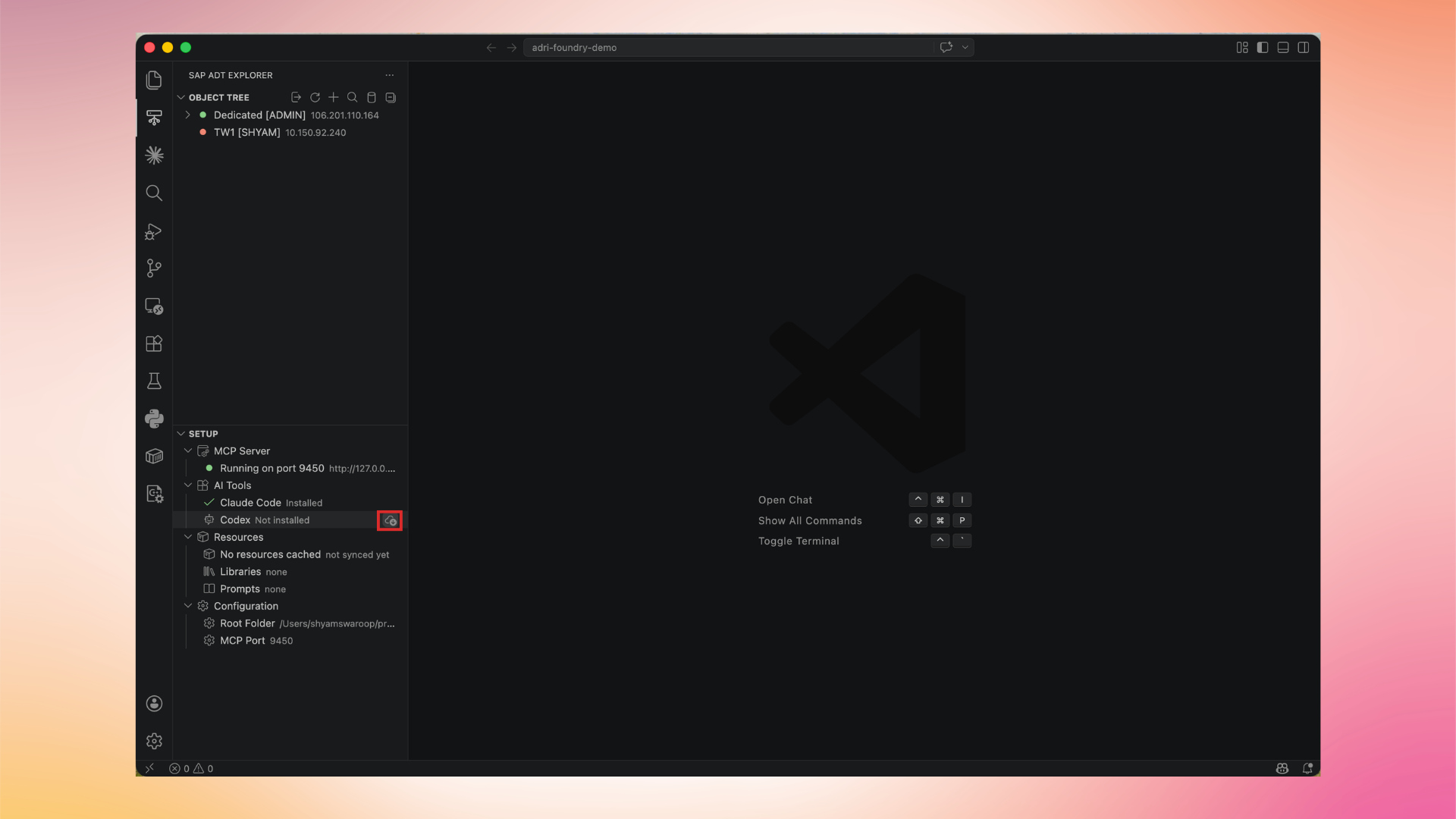 Codex listed as Not installed under AI Tools