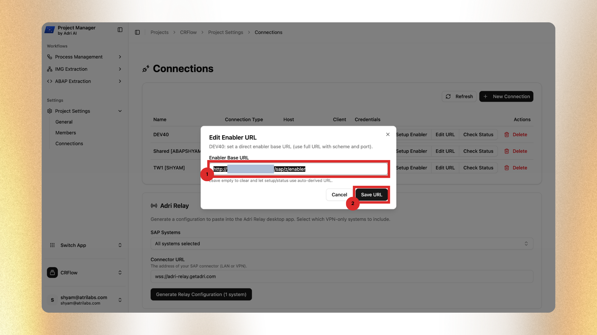 Edit Enabler URL and save