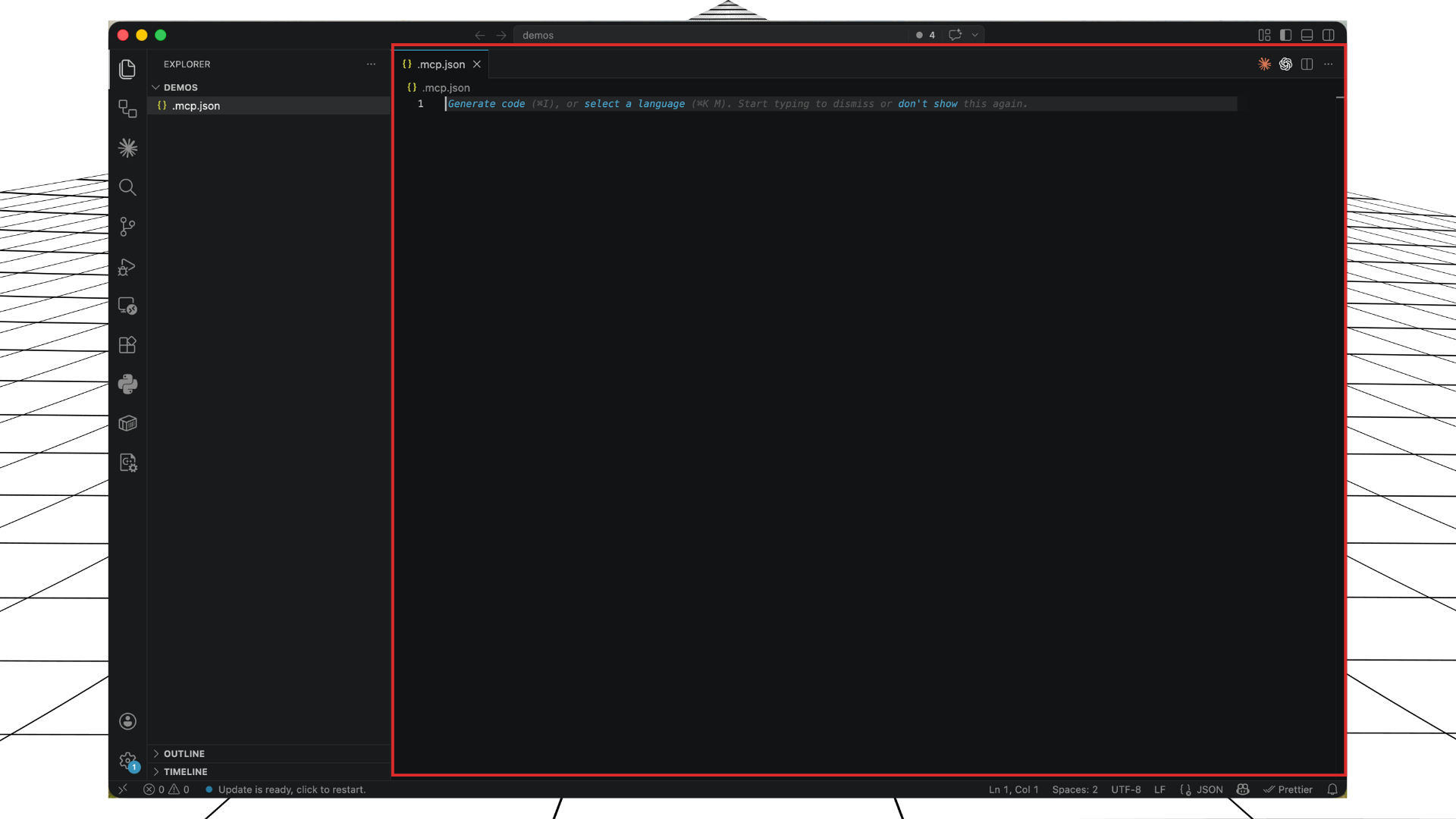 Open the .mcp.json editor