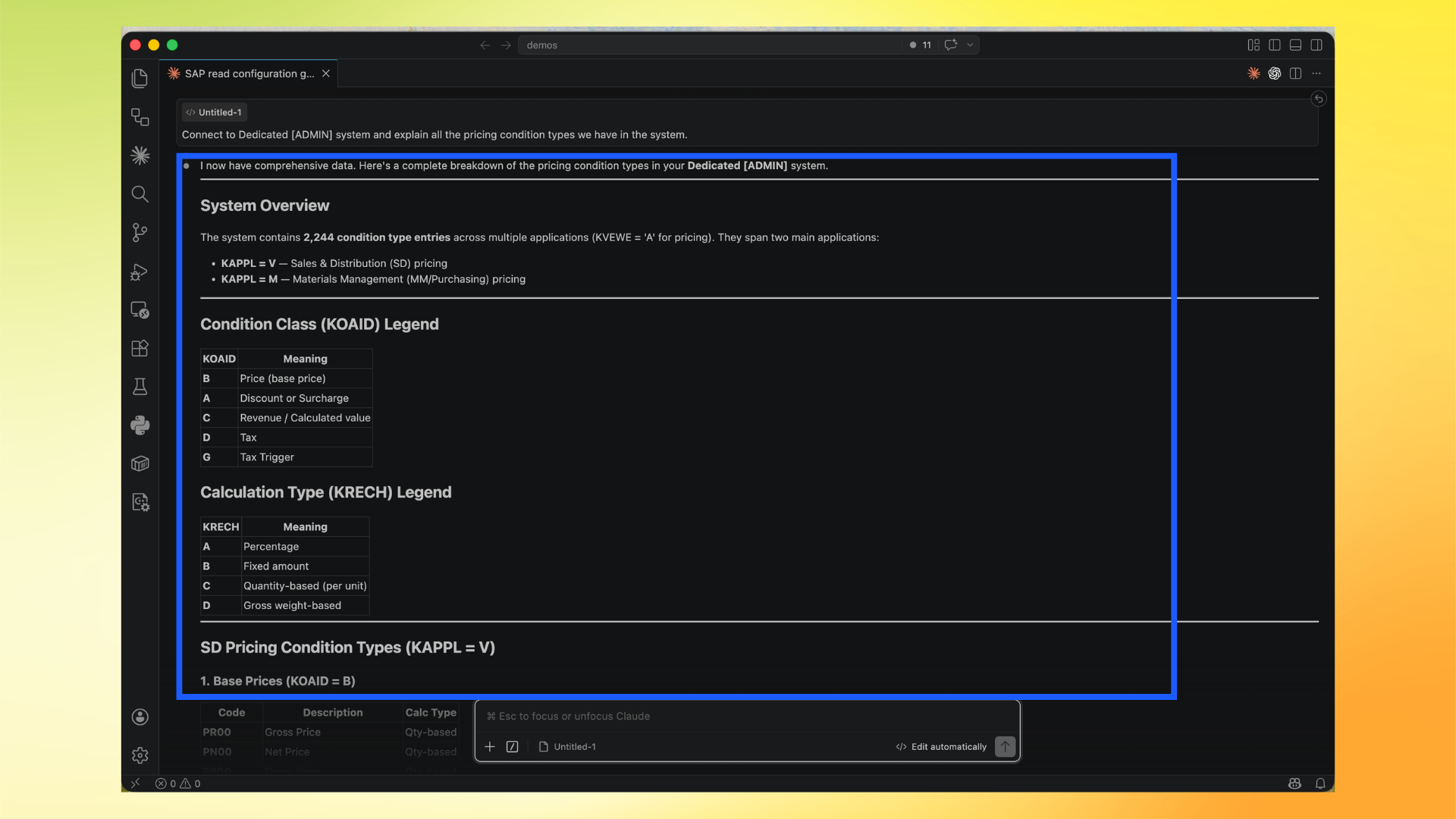 Structured configuration output overview