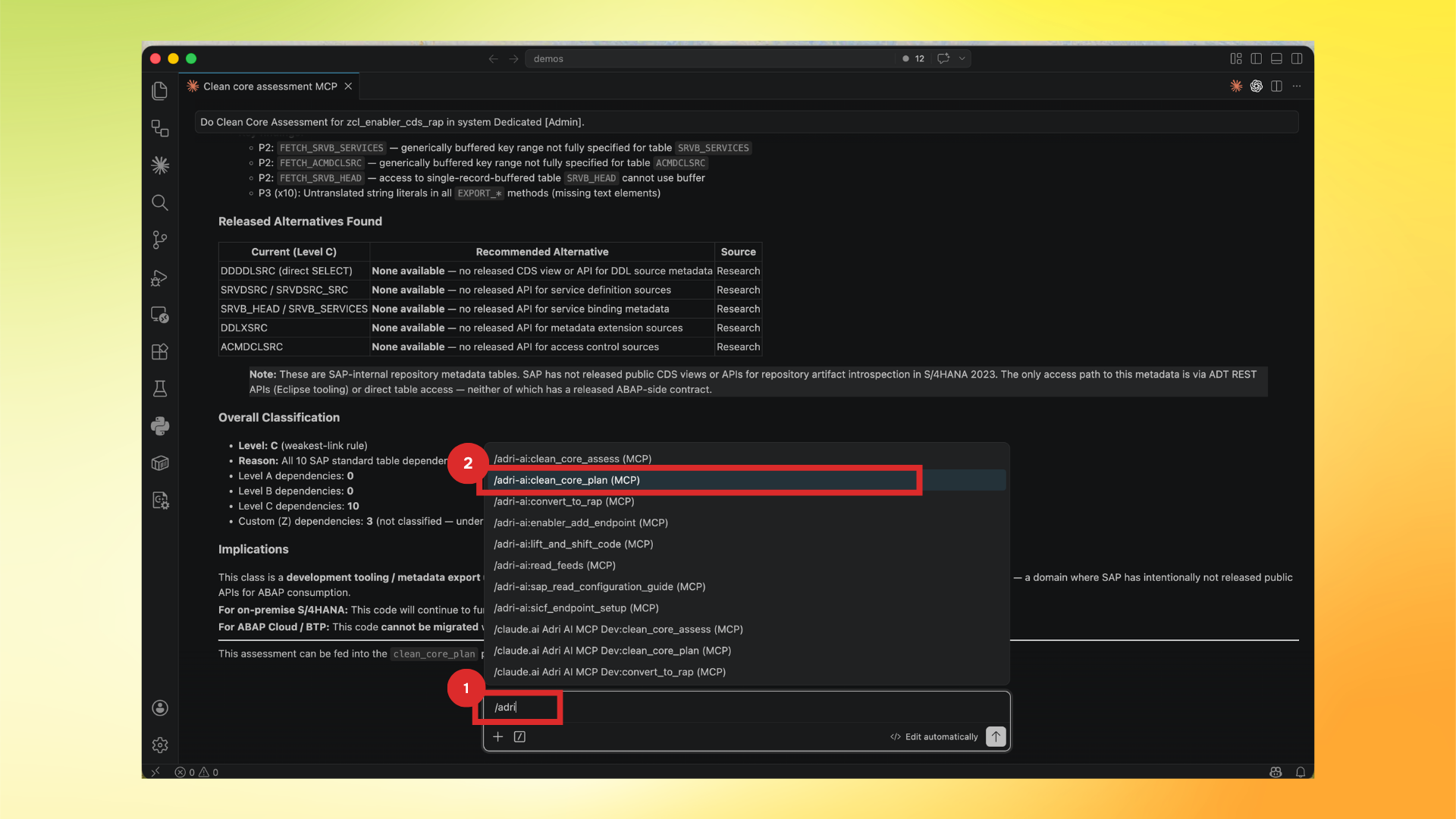 Select clean_core_plan prompt