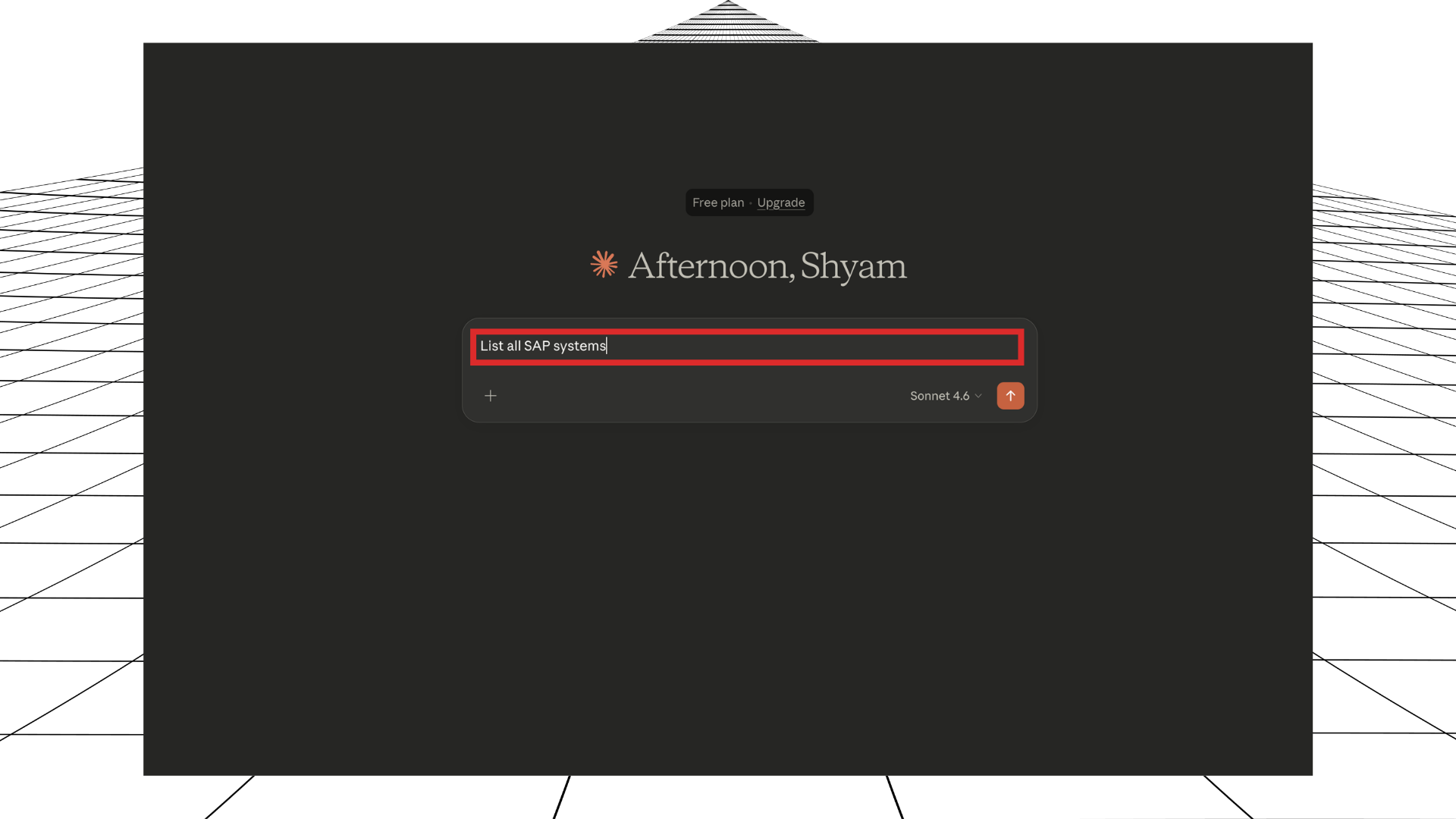 Enter the first test prompt
