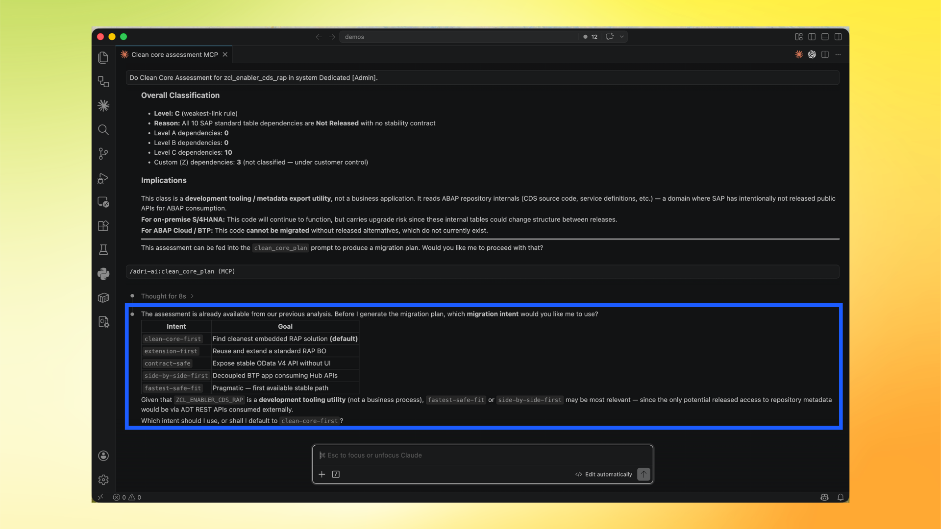 Choose fit-to-X intent for planning