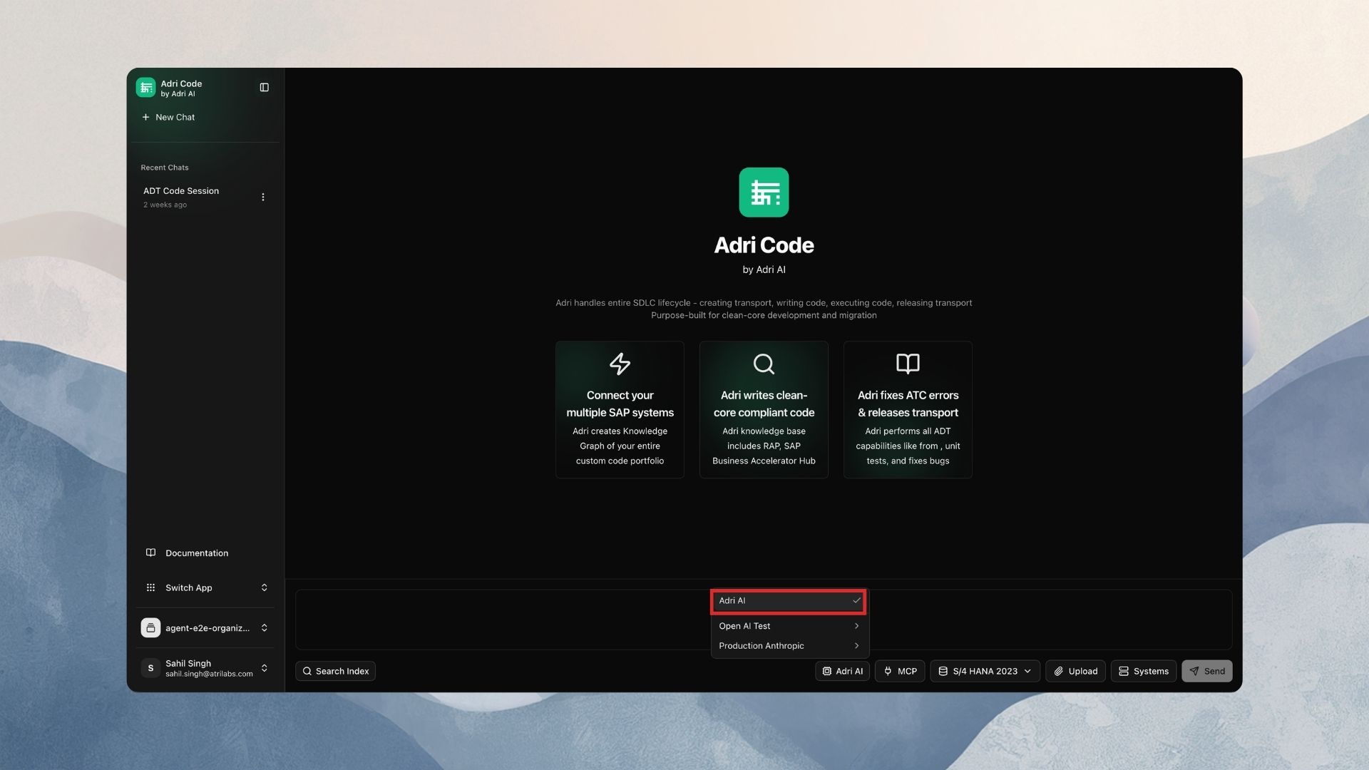 Switching back to Adri AI