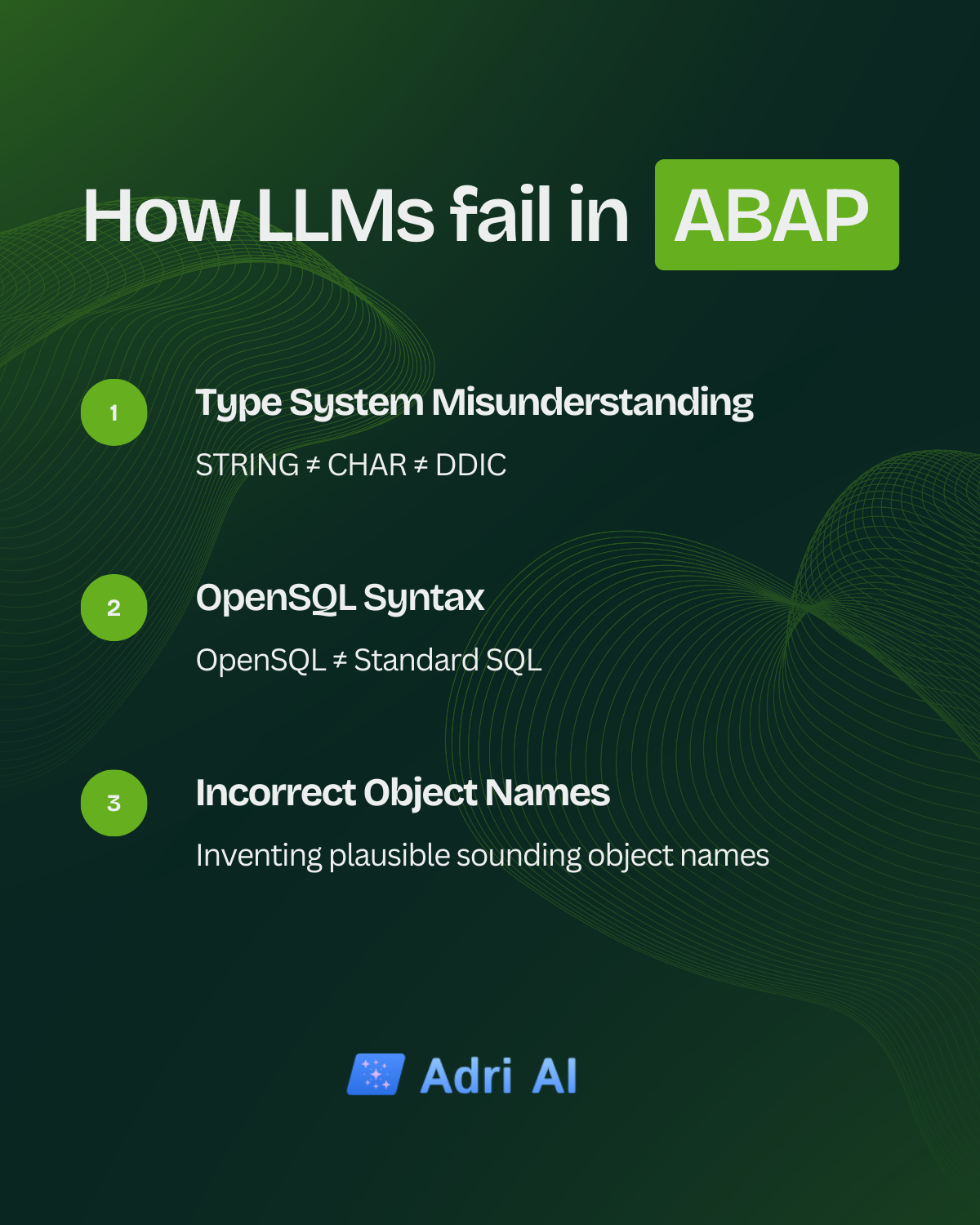 How LLMs fail in ABAP