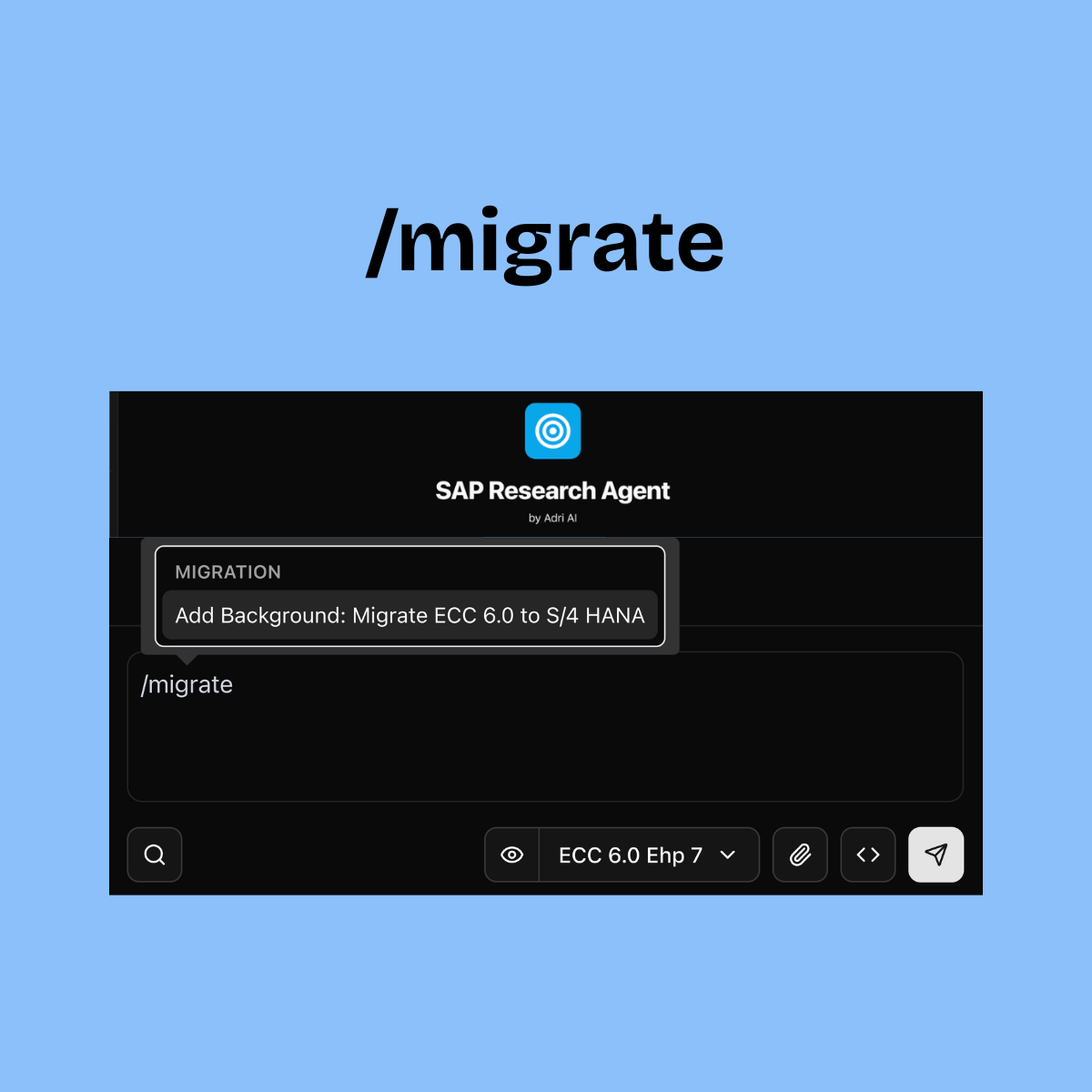 Slash command in SAP Research Agent