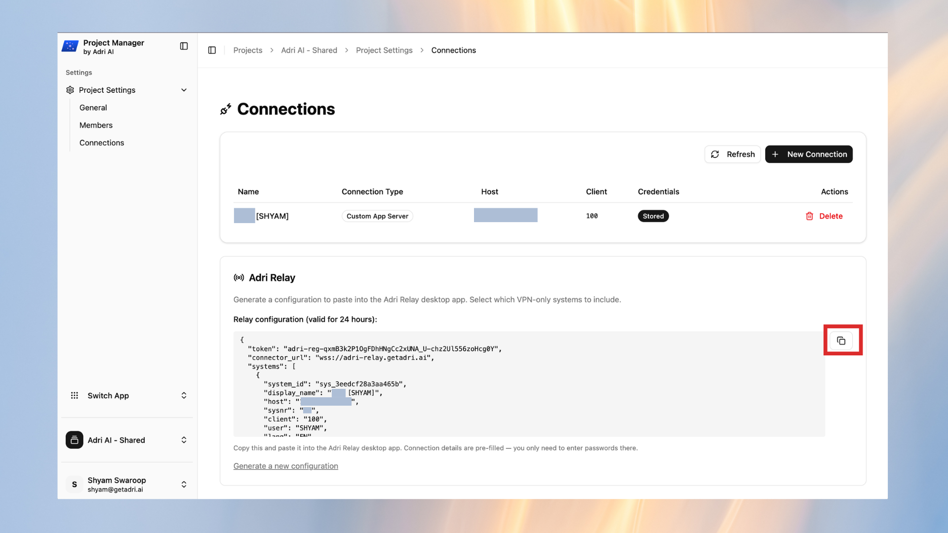 Copy relay configuration (alternate view)